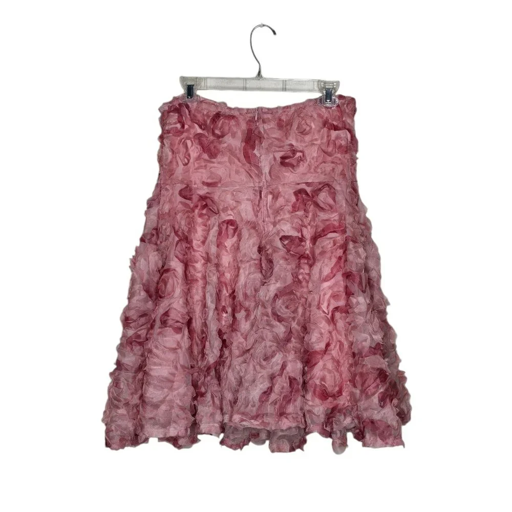 SHEIN | Dresses | Pink Rosette Strapless Mini Dress Large 3d Floral Fit ...